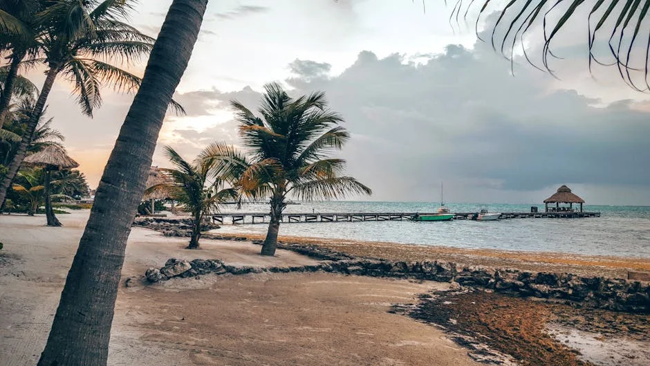 San Pedro Town neighborhood in Ambergris Caye, Belize