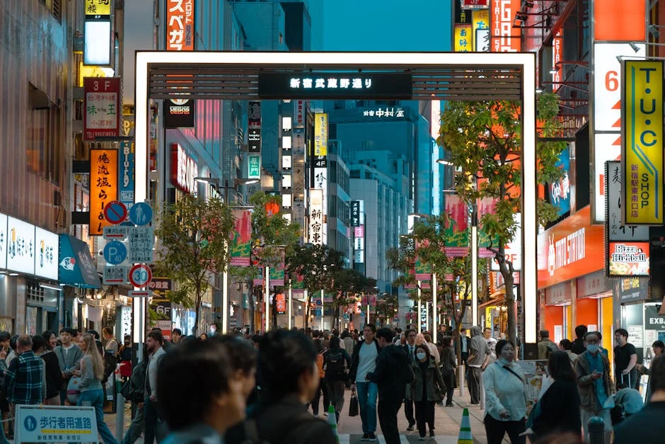 Shinjuku neighborhood in Tokyo, Japan